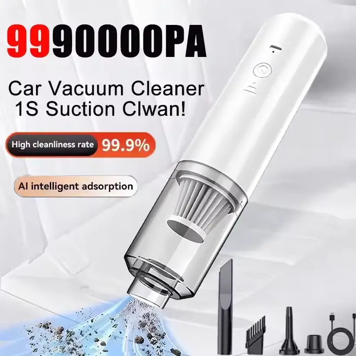 Aspirateur de voiture 2026, puissant, portable, rechargeable, pour voiture et maison
