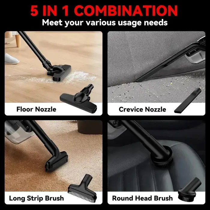 Aspirateur à main sans brosse sans fil pour sol/tapis/voiture/poils d'animaux de compagnie