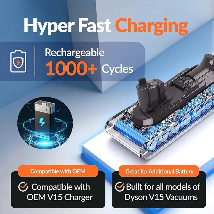 Batterie de remplacement haute capacité pour aspirateur sous-marin Dyson V15 V11