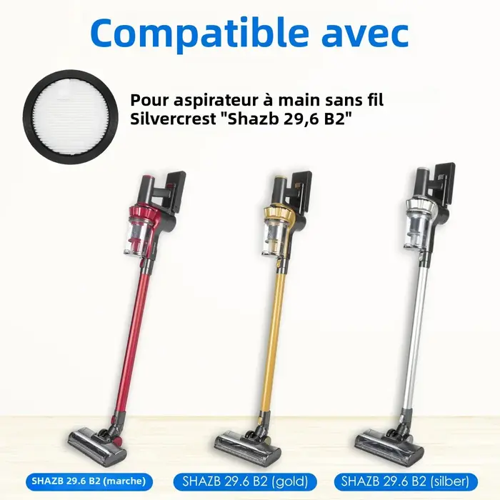 HOME TIMES 2/4 pièces filtre HEPA pour Silvercrest SHAZB 29.6 B2