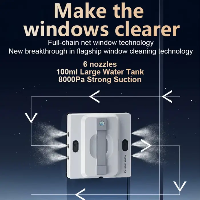 Robot Nettoyeur de Vitres 2026 pour Verre Sans Cadre