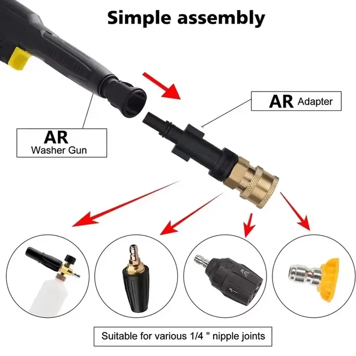  Adaptateur de pistolet à eau haute pression pour AR Blue Clean/Black Decker