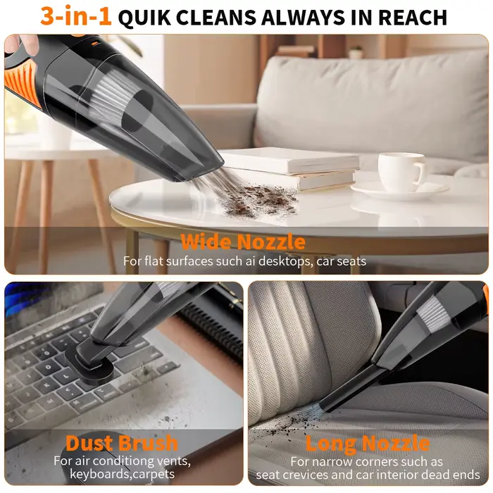 Aspirateur de voiture Portable sans fil Rechargeable