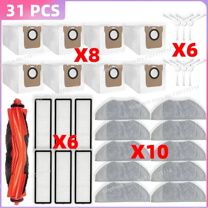 Compatible avec (Xiaomi Robot Vacuum H40 / OV51) Pièces d’aspirateur : sac à poussière